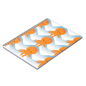 Carnet Orange Octopus And Blue Waves Pattern (Côté gauche)