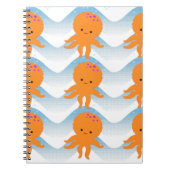 Carnet Orange Octopus And Blue Waves Pattern (Devant)