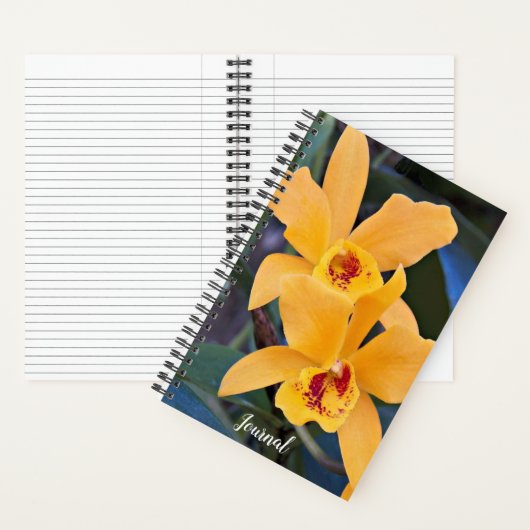 Carnet Orange Orchidée fleurit (À l'intérieur)