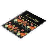 Carnet Orange Pavot Coquelicots Fleurs Floral Notebook No (Côté gauche)