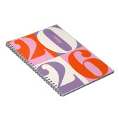Carnet Orange Rose Lavande Année Couleur Bloc (Côté Droit)