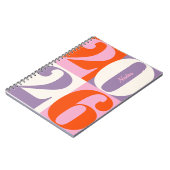 Carnet Orange Rose Lavande Année Couleur Bloc (Côté gauche)