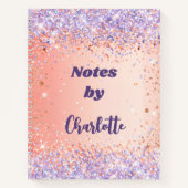 Carnet Orange rose or violet violet nom de la parties sci (Devant)