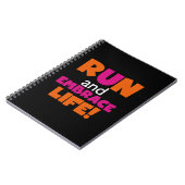 Carnet Orange Rose Texte Fitness Runner Marathon (Côté gauche)