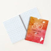 Carnet Orange rouge 50 anniversaire ajouter nom date p (Intérieur)