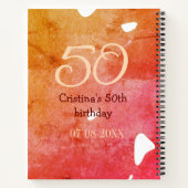 Carnet Orange rouge 50 anniversaire ajouter nom date p (Dos)