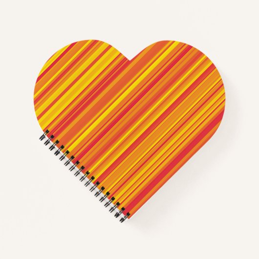 Carnet Orange rouge jaune rayures (Devant)