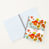 Carnet Orange rouge Motif à fleurs (Intérieur)