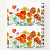 Carnet Orange rouge Motif à fleurs (Dos)