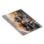 Carnet Orange Tabby Cat Out pour une balade en moto (Côté Droit)