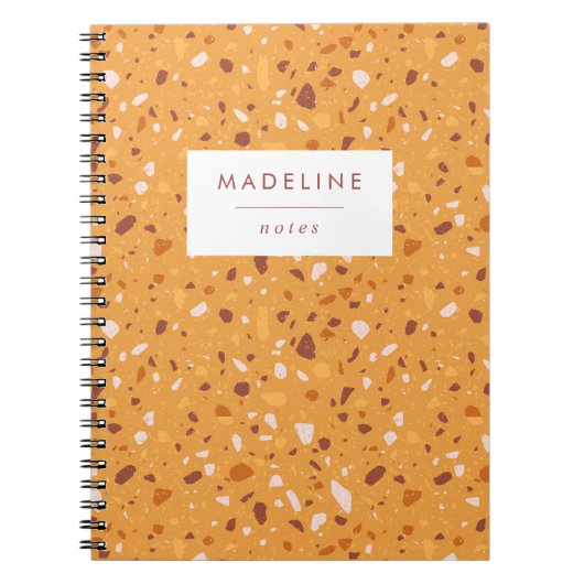 Carnet Orange tendance et Terrazzo Brown (Devant)