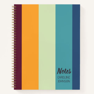 Carnet Orange Violet Bleu Canard Bleu Rayures Personnalis