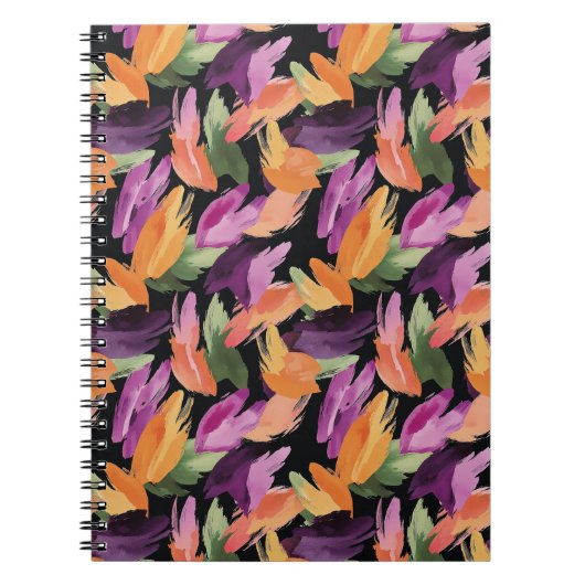 Carnet Orange Violet Vert Jaune Abstrait (Devant)