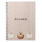 Carnet Orange White Fall Citrouilles Brown bandes (Devant)