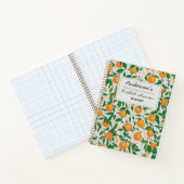 Carnet Oranges Agrumes Fleur Motif Réception de Mariage (Intérieur)