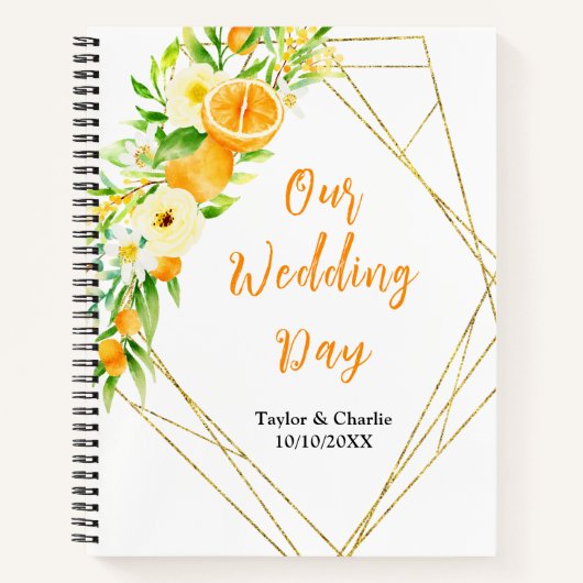 Carnet Oranges Citrus Wedding Planner (Devant)