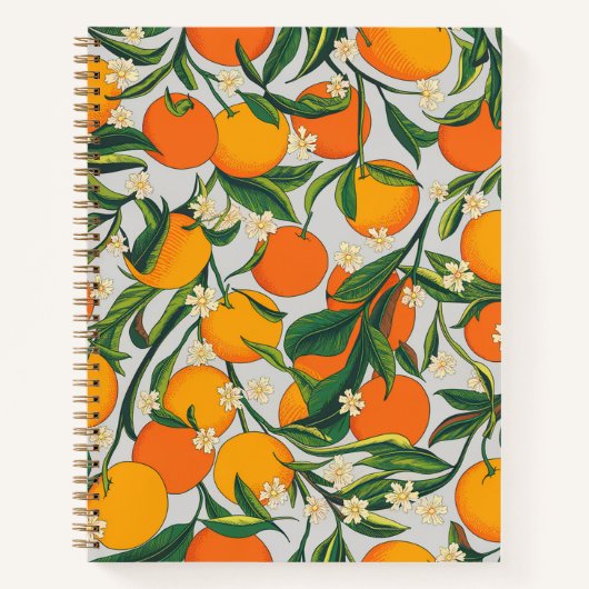 Carnet Oranges d'été Agrumes Fruit Motif floral (Devant)