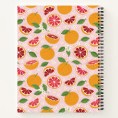 Carnet Oranges mignonnes sur rose clair (Dos)