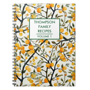 Carnet Oranges peintes à la main Recette personnalisée