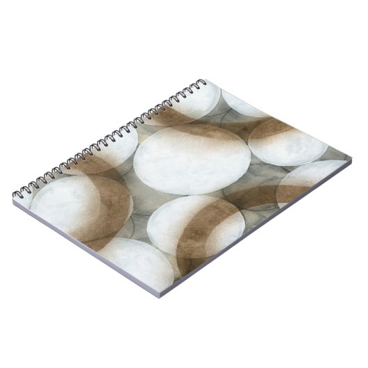 Carnet Orbes blanches et cercles Brown (Côté gauche)