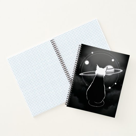 Carnet Orbiting Cosmic Cat Minimalist Notebook (Intérieur)