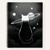 Carnet Orbiting Cosmic Cat Minimalist Notebook (Devant)
