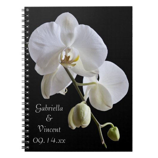 Carnet Orchidée blanche sur Mariage noir (Devant)