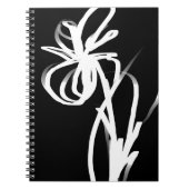 Carnet Orchidée Noir : Abstrait noir et blanc (Devant)