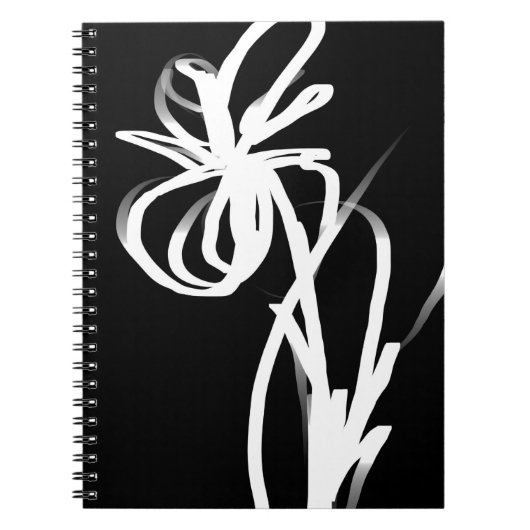 Carnet Orchidée Noir : Abstrait noir et blanc (Devant)