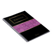Carnet Orchidée profonde violet Batik Nom simple (Côté Droit)