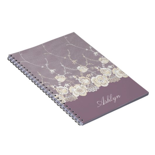 Carnet Orchidée romantique violet floral (Côté Droit)