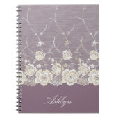 Carnet Orchidée romantique violet floral (Devant)