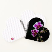 Carnet Orchidée rose blanc couleur sur noir pâle doux (Intérieur)