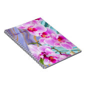 Carnet Orchidée rose Fleur de marbre pourpre Personnalisé (Côté Droit)