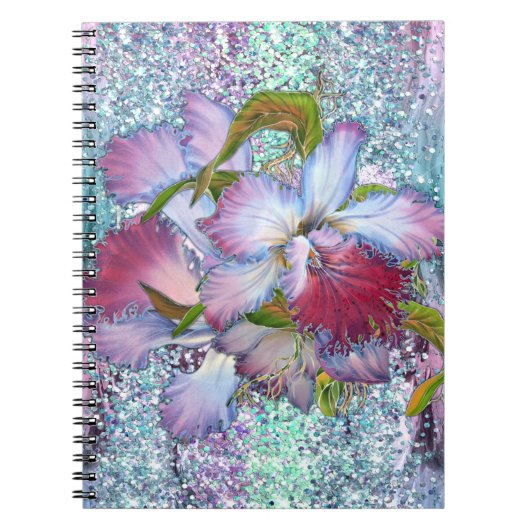 Carnet Orchidée rose violet aquarelle florale (Devant)