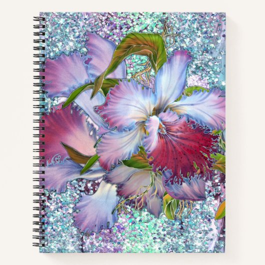 Carnet Orchidée rose violet aquarelle florale (Devant)