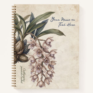 Carnet Orchidée Spirale Vintage Cuitlauzina Pendula