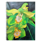 Carnet Orchidée verte aquarelle (Devant)