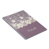 Carnet Orchidée violet blanc dentelle florale (Côté Droit)