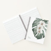 Carnet Orchidées blanches Flore tropicale avec votre nom (Intérieur)