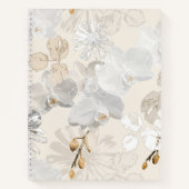 Carnet Orchidées blanches sur une crème légère (Devant)