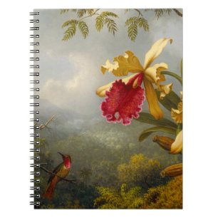 Carnet Orchidées et colibri Heade