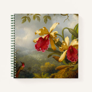 Carnet Orchidées et colibri Heade