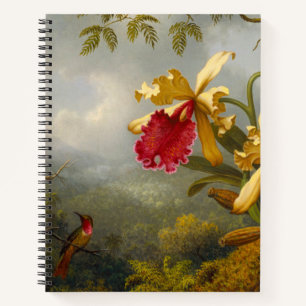 Carnet Orchidées et colibri Heade