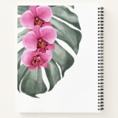 Carnet Orchidées Rose Chaud Tropical Fleurs Aquarelle (Dos)