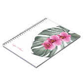 Carnet Orchidées roses chaudes Flore tropicale avec votre (Côté gauche)