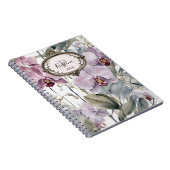Carnet Orchidées roses douces et lavande avec cadre Vinta (Côté Droit)