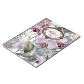 Carnet Orchidées roses douces et lavande avec cadre Vinta (Côté gauche)