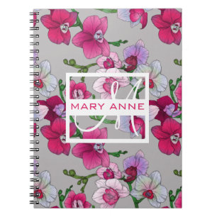 Carnet Orchidées Roses En Fleur Ajouter votre nom