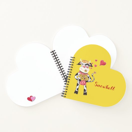 Carnet Ordinateur portable Coeur Personnalisé De Vache Sp (Intérieur)